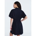 thumbnail image 3 of Free Assembly Women's and Women's Plus Cotton Eyelet Corset Mini Shirtdress, Sizes XS-4X, 3 of 5
