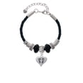 thumbnail image 2 of Delight Jewelry Silvertone Heart with Baby Feet Sister Celtic Knot Leather Bead Bracelet, 7"+2" Extender, 2 of 4