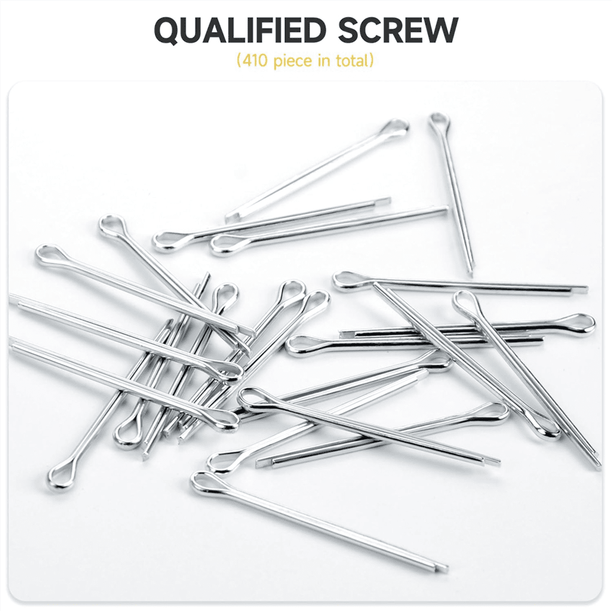 410Pcs Cotter Pin Assortment Kit, Metal Cotter Pins, Hardware Pins Cotter Pin Set for Trucks, Hitch Pin Lock System