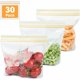 thumbnail image 1 of Paquete de 30 bolsas herméticas para almacenar y congelar alimentos, bolsas reutilizables para sándwich (tamaño pequeño) -, 1 of 5