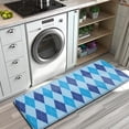 thumbnail image 3 of Light Blue and Dark Blue Argyle Pattern Kitchen Rug Mat,Kitchen Runner Rugs Non Skid Washable,Decorative Kitchen Floor Mats for Kitchen,Sink,Laundry,17"x47.2", 3 of 7