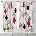 thumbnail image 3 of Mid Century Modern Curtains, Geometric Atomic Abstract Iconic Pattern 1950s 1960s Retro Style Art Pastel Pink Window Drapery Treatments for Bedroom Living Room Kitchen Bathroom 2 Panel, 55x39 Inch, 3 of 4