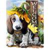 thumbnail image 1 of 5D DIY diamante pintura completo redondo taladro bienvenida perro pared decoración Rhinestone arte Hugtrwg Para estrenar, 1 of 9