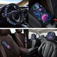 thumbnail image 4 of HUIACONG Hummingbird Car Accessories Seat Covers Full Set with Steering Wheel Cover Seat Belt Pads Center Console Cover Coasters Headrest Cover Keychain,14 Pcs,Washable & Universal Fit, 4 of 5