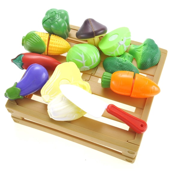 Kitchen Connection Kitchen Cutting Vegetables Crate Pretend Food Playset - Multicolor