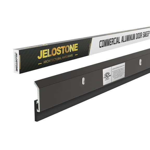JELOSTONE 2 Pack - Commercial Door Bottom Sweep JS-N315, Heavy Duty Aluminum with Weather-Tolerant Neoprene Insert, UV-Resistant, 36", Dark Bronze Anodized – Ideal for Residential & Commercial Use