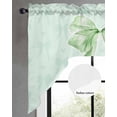 thumbnail image 2 of Green Bow Swag Valances for Windows, Small Curtains Drapes, Cute Bowknot Minimalist Solid Color Kitchen Window Curtains Over Sink Rod Pocket Window Treatment Valance for Bedroom/Bathroom 56"x36", 2 of 5
