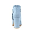 thumbnail image 6 of BLISSFUL STEP Women's Ankle Boots Pointed Toe Zip-Up Block Heel Sky Blue 7, 6 of 8