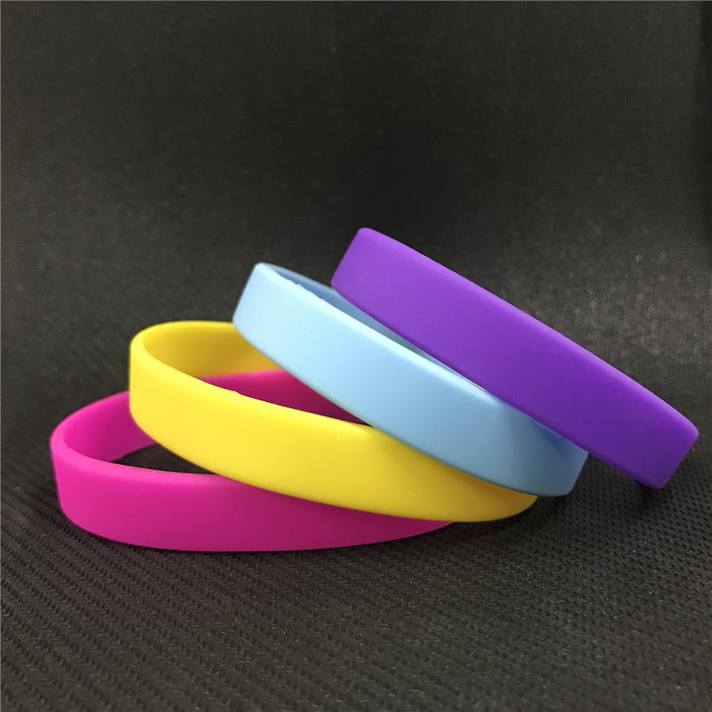 Vitalite 100pcs/set Plain Silicone Wristbands Blank Rubber Bracelets for Adult 