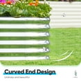 thumbnail image 3 of Quictent Galvanized Tall Raised Garden Bed Kit, 6x3x1.5 ft Oval Large Planting Box Rubber Strip Edging, for Vegetables Outdoor Double Strengthened by Vertical Bar and Crossbar with Liner (Silver), 3 of 8