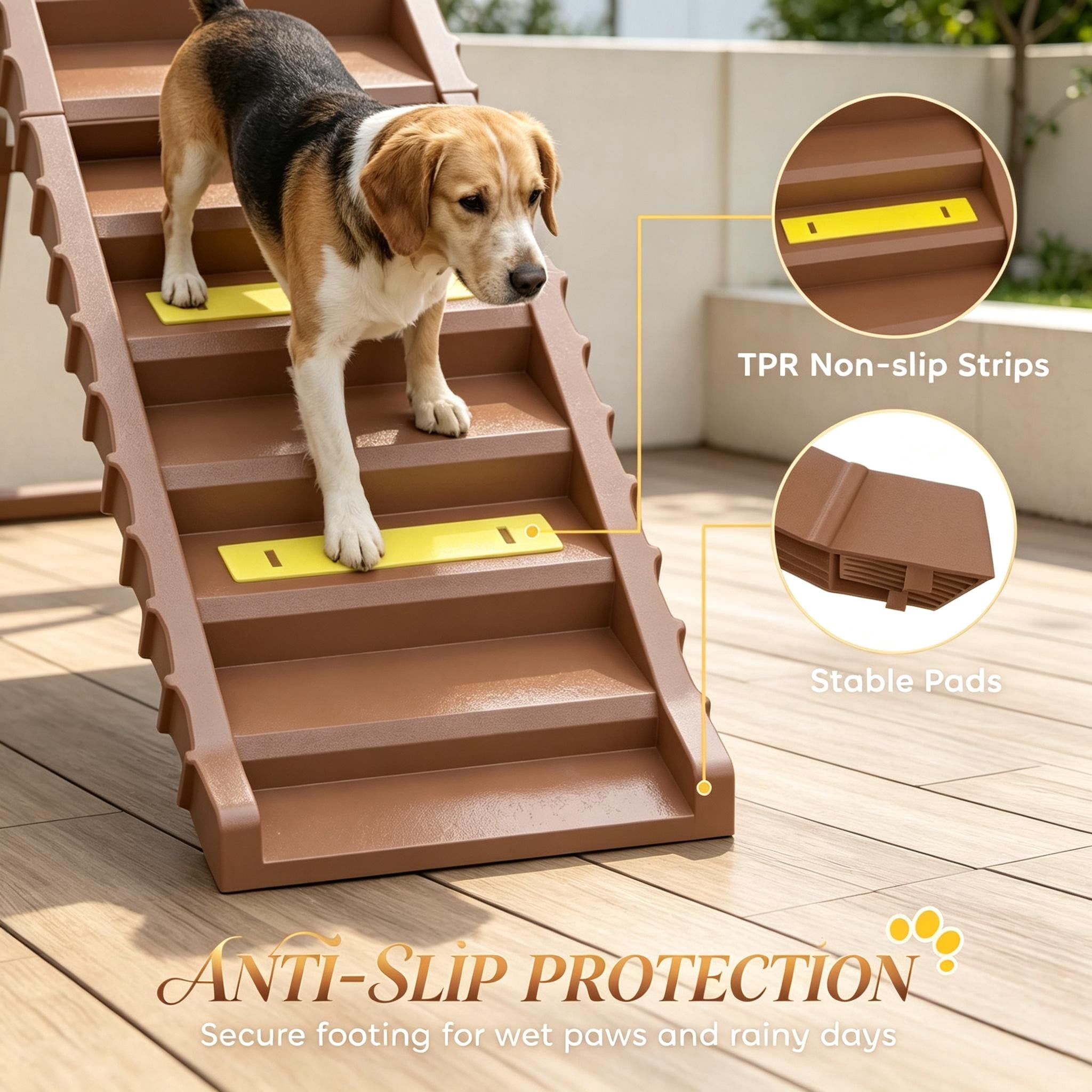 Foldable Dog Stairs Ramp for Car Truck SUV, for Large Medium Small Dogs