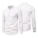 thumbnail image 2 of Camisa Cuello Mao Lino Hombre Casual Manga Larga Slim Fit, 2 of 8