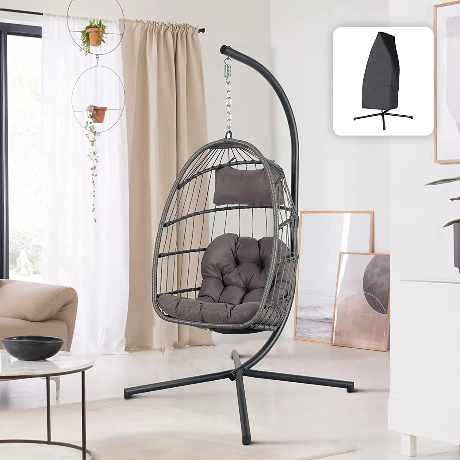 Outdoor Double Egg Chair Cover Hanging Swing Weather Water Resistant Waterproof 