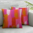 ERAPDAUR Abstract Retro 70s Pink Orange Paint Brush Throw Pillow Covers