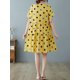 thumbnail image 5 of Mini vestido de manga corta para mujer con bolsillos estampado vintage vestido de una línea Abanopi Vestido, 5 of 7