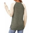 thumbnail image 4 of OALUXE Long Sleeve Shirts for Women Casual Tunic Tops Loose Fit Lightweight Sweaters Color Block, 4 of 7