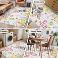 thumbnail image 5 of Grey Easter Bunny Area Rugs 4'x6', Washable Small Throw Rugs for Office Bathroom, Spring Colorful Eggs Flower Branch Plaid Indoor Outdoor Rug Non-Slip Low Pile Carpet Runner Reversible Floor Mats, 5 of 8