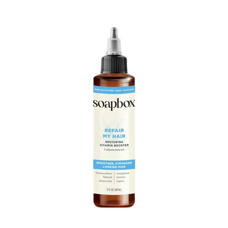 Soapbox Repairing Hair Treatment, Repair My Hair Treatment for All Hair Types with Vitamin E & B5, Banana Extract, Flaxseed & Amino Acids - 5oz, Vegan, Paraben & Cruelty Free Hair Vitamin Booster