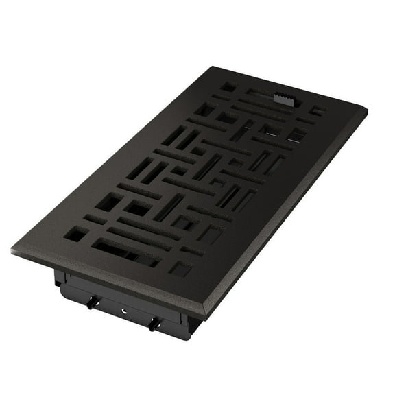 Imperial RG3501 Cast Iron Arts & Crafts Design Louvered Floor Register - 4inch x 12inch Duct Opening