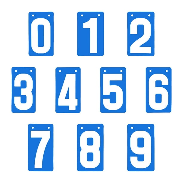 Mareador de puntaje Sports SporeToard, Números 0-9, tarjetas de flip de puntaje manual, puntaje de fútbol con tarjetas de número de fútbol tenis bola azul