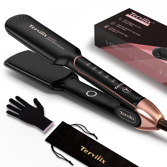 Terviiix Professional Wide Flat Iron for Hair, 1.75" Ceramic Hair Straightener for Thick Hair