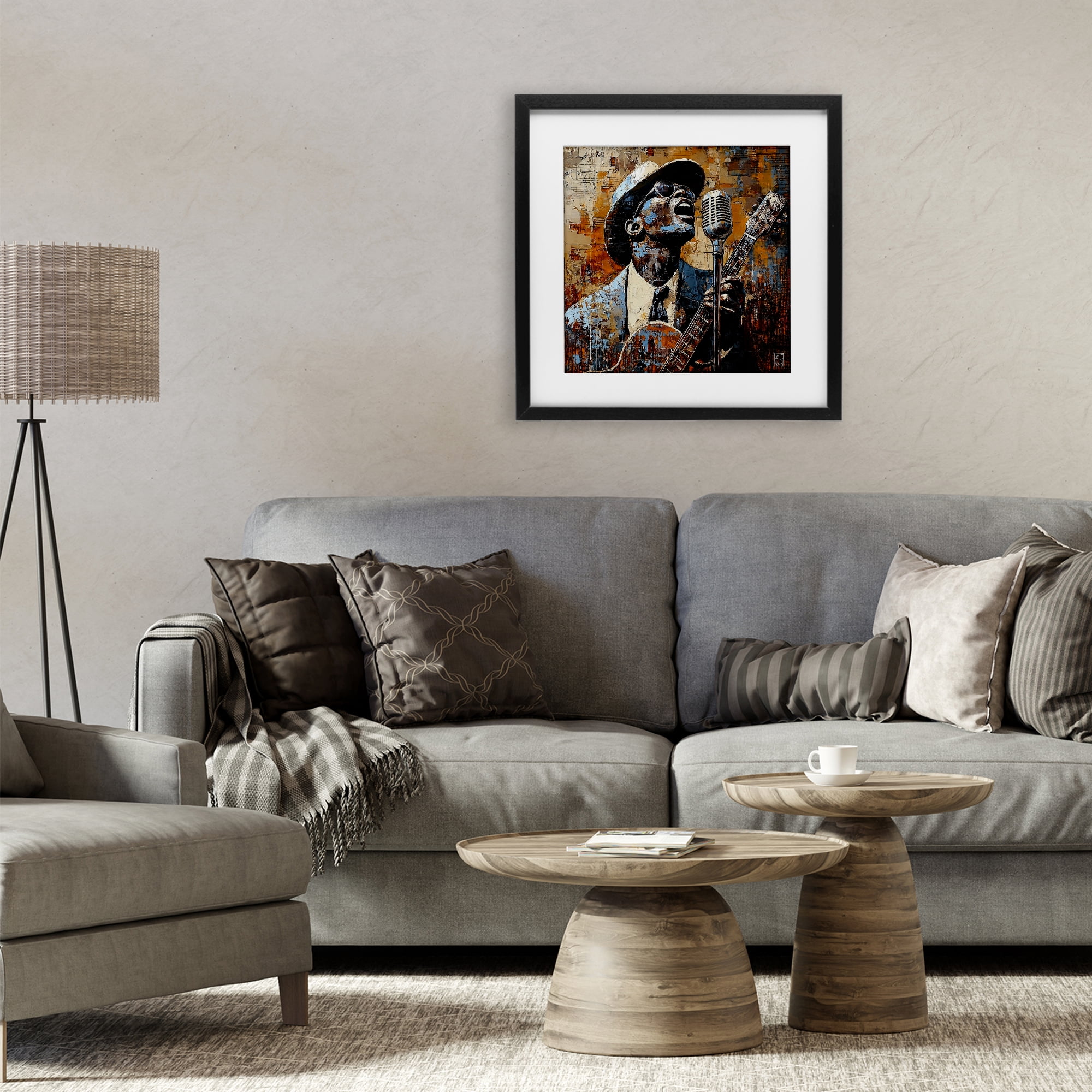 Stupell Industries Passionate Blues Singer Black Framed Print Under Glass, design by Sara Culpepper