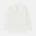 thumbnail image 5 of NIEWTR Boys Baggy Fit Long Sleeve Polo Shirt Lightweight Oversized for Jogging Streetwear and Comfortable Casual Style（A01-Beige,7-8 Years), 5 of 5