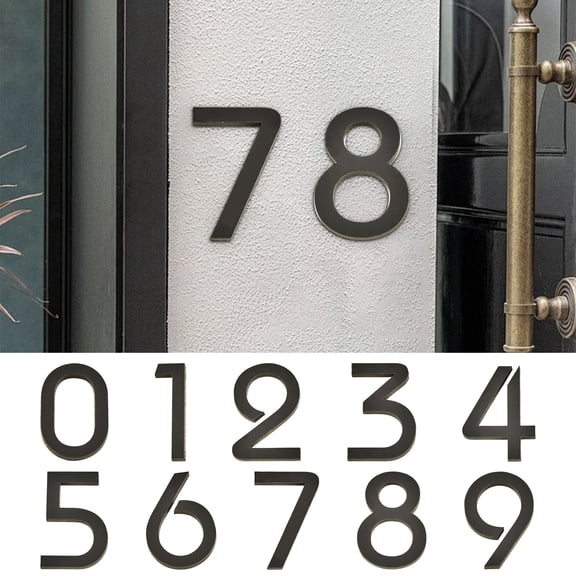 Number Plates Acrylic Decor - Modern 3d Engraved Design, Self-adhesive Backing for Easy Llation, Sleek Stylish Home Office Accent, Topliu