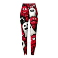 thumbnail image 4 of CAUYDY Women's Brushed Christmas Halloween Ankle Length Seasonal Printed Leggings(Red,L), 4 of 7