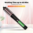 thumbnail image 4 of Cordless Volumizing Hot Brush, Rechargeable 3-in-1 Hair Styler for On-the-Go Styling, Portable Ceramic Ionic Straightener & Curler Comb for Travel, Home & Office, 4 of 15
