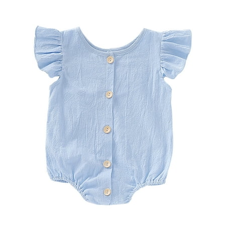 

Newborn Infant Toddler Baby Girls Summer Ruffle Short Sleeve Romper