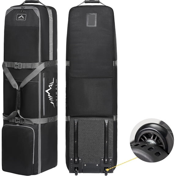 Golf Travel Bag with Wheels, 1200D Heavy Duty Oxford Fabric Golf Travel Case for Airlines