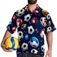 thumbnail image 4 of Football Men's Short Sleeve Hawaiian Beach Poplin Shirt Casual Printed Button Down Summer Unisex Shirt, 4 of 6