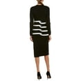 thumbnail image 4 of Nicole Miller Artelier BLACK/IVORY Tidal Pleat Mock Neck Dress, US Petite, 4 of 5
