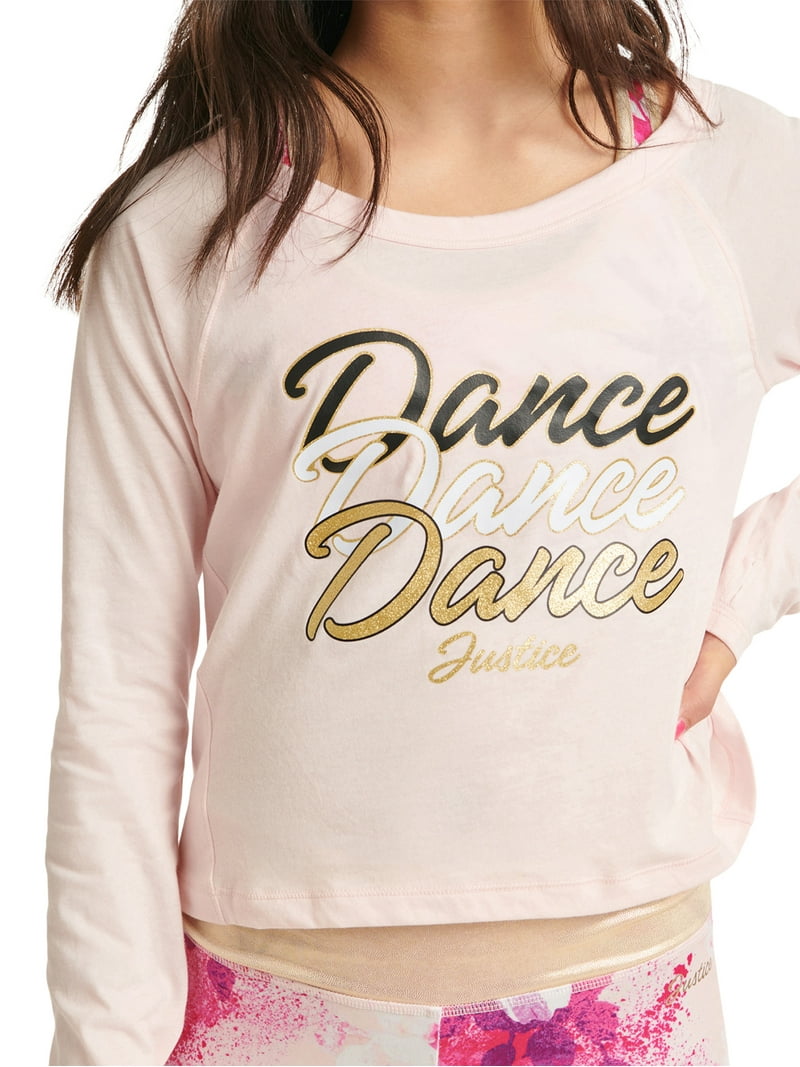 Justice Girls Long Sleeve Dance T-Shirt, Sizes XS-XL - Walmart.com