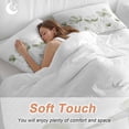thumbnail image 4 of 3 Piece Sage Green Flowers Duvet Cover Set California King,Microfiber Comforter/Quilt Cover with Corner Ties and 2 Pillowcases,Watercolor Retro White Floral Leaves Soft Bedding with Zipper Closure, 4 of 8