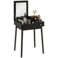 thumbnail image 1 of HOMCOM Coiffeuse Moderne avec Miroir Rabattable et 2 Tiroirs pour Chambre, 1 of 10
