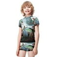 thumbnail image 2 of Alice in Wonderland Boys 2-Piece Swimsuit Set, Short Sleeve Rash Guard & Swim Trunks, 2 of 7