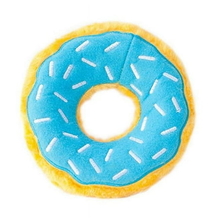 Zippy Paws Stuffing Free Donut Dog Toy, Blueberry