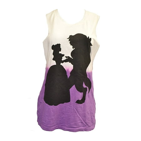 Beauty and The Beast Dip Dye Sleeveless Shirt Off White and Purple W37