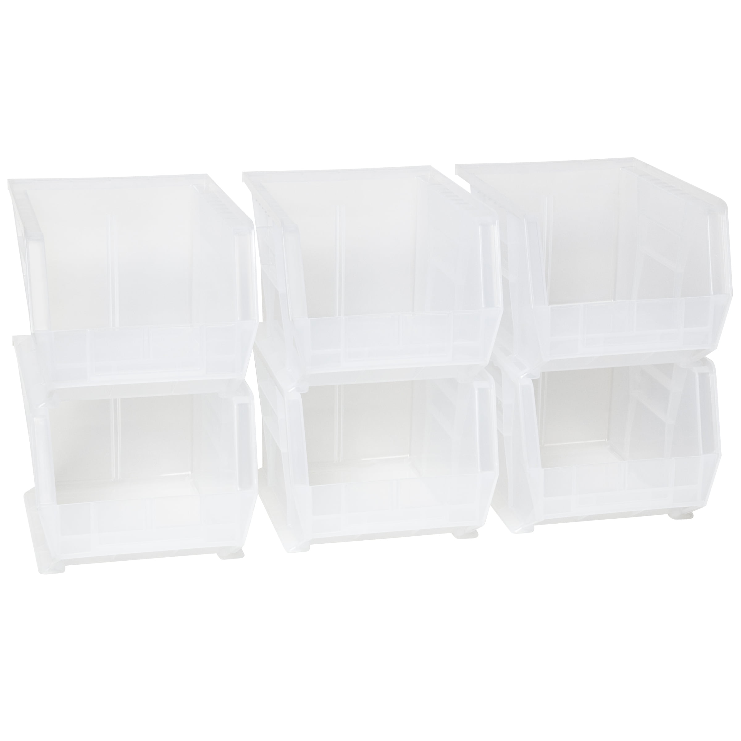 Stacking Plastic Storage Bin Container Set of 6 Akro-Mils 30239 ...