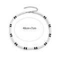 thumbnail image 3 of Men Necklace Black White Bicolor Polymer Clay Retro Beaded Casual Bohemia Clavicle Necklace Fashion Jewelry-White, 3 of 8