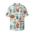 thumbnail image 2 of Lsque Cute Tableware print Men's Cuban Collar Short Sleeve Shirt Summer Beachwear Casual Button Down Fashionable Vacation Leisure Shirt-4X-Large, 2 of 7