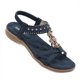 thumbnail image 5 of Sandalias planas con diamantes de imitación de moda, sandalias bohemias simples de cuña baja elegantes para mujer, 5 of 9