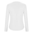 thumbnail image 4 of APEXFWDT Women's V-Neck Thermal Top Long Sleeve Undershirt Stretchy Fitted Base Layer T-Shirt Fall Winter Comfortable Daily Wear,S,White, 4 of 6