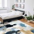 thumbnail image 6 of Area Rugs Indoor Non-Slip Rectangle Rug 5x7 Ft Abstract Style Black Grey Blue Silhouette Oil Painting Color Block Rug Rubber Backing Floor Mats Non Shedding Home Decor Carpet for Entryway Living Room, 6 of 8