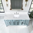 thumbnail image 2 of Montary 61-inch Quartz Bathroom Vanity Top with Undermounted Ceramic Sink & 4 Inch High Backsplash, 3/4" Thick Quartz Stone Vanity Sink Tops with 3 Pre-Drilled Holes, Calacatta White, 2 of 8