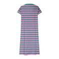 thumbnail image 4 of Womens Fashion Short Sleeve A-Line Dresses Party Summers Loose Fit Stripe Dress V Neck, 4 of 4