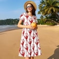 thumbnail image 4 of Balery Red Bloody Scary Hands Vestidos sueltos de manga corta para mujer, vestidos de verano 2025, vestidos casuales de corte A con vuelo., 4 of 6