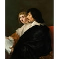 thumbnail image 2 of Jacob van Campen 20x24 Gold Ornate Framed and Double Matted Museum Art Print Titled - Double Portrait of Constantijn Huygens (1596-1687) and Suzanna Van Baerle (1599-1637) (C. 1635), 2 of 4